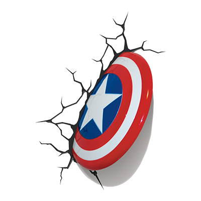 Bouclier Captain America casse le mur, un accessoire ludique pour la chambre de votre bébé. Idéal pour fan de super-héros !