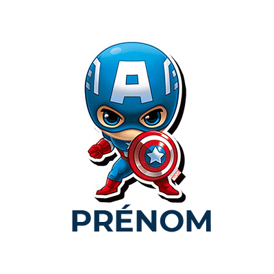 Tétine Captain America kids Motif-1, idéale pour les petits héros. Confort et style. Disponible sur bebe-prenom.com.