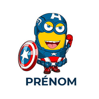Minion Captain America, un compagnon ludique pour bébé, idéal pour compléter les accessoires comme tétines et bavoirs.