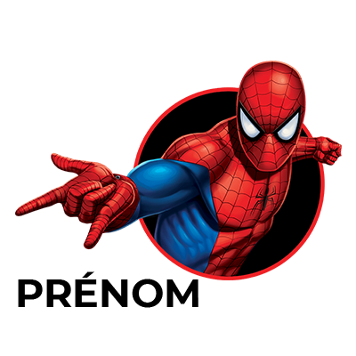 Motif Spiderman pour accessoires bébé. Amusez votre petit héros avec style sur bebe-prenom.com.