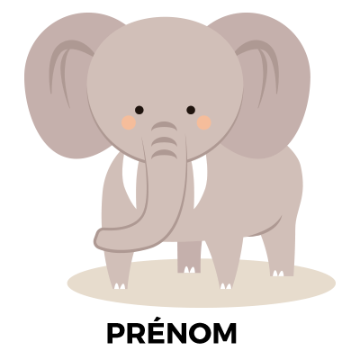 Éléphant style 5, un adorable motif pour les accessoires de bébé sur bebe-prenom.com. Parfait pour bavoirs et bodys.