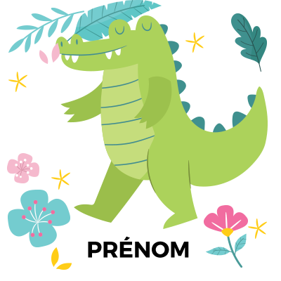Compagnon de jeu mignon et coloré, Croco apporte douceur et joie aux petits moments de bébé. Disponible sur bebe-prenom.com.