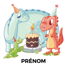 Dinosaures anniversaire, un design amusant pour célébrer les petits avec style sur bebe-prenom.com.