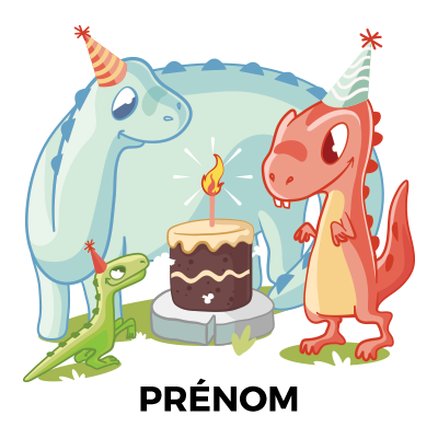 Dinosaures anniversaire, un design amusant pour célébrer les petits avec style sur bebe-prenom.com.