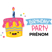 Tétine \"Birthday party style 2\", idéale pour célébrer les moments joyeux de votre bébé. Disponible sur bebe-prenom.com.