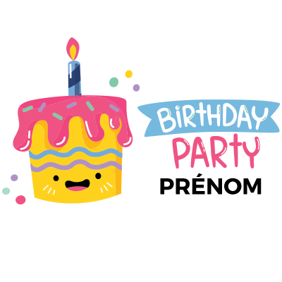 Tétine \"Birthday party style 2\", idéale pour célébrer les moments joyeux de votre bébé. Disponible sur bebe-prenom.com.