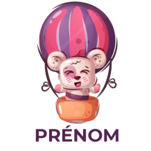 Ballon et ours Animaux rigolos, parfaits pour égayer les accessoires de bébé sur bebe-prenom.com.