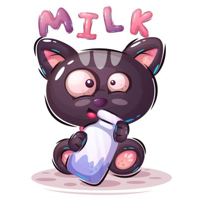 Animaux rigolos Milk, une adorable illustration pour égayer les accessoires de bébé sur bebe-prenom.com.