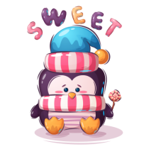 Animaux rigolos Sweet : un adorable pingouin pour égayer les accessoires de bébé. Idéal pour les tétines et bavoirs !