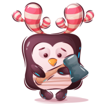 Animaux rigolos Pinguin marteau, un adorable compagnon pour le bonheur de votre bébé. Disponible sur bebe-prenom.com.