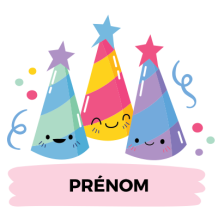 Chapeaux de fête colorés pour une première célébration, parfaits pour les éléments de thème anniversaire. Disponibles sur bebe-p