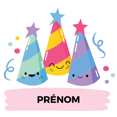 Chapeaux de fête colorés pour une première célébration, parfaits pour les éléments de thème anniversaire. Disponibles sur bebe-p