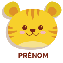 Tigre style 3, un accessoire adorable pour bébé, parfait pour compléter les look doudou. Disponible sur bebe-prenom.com.