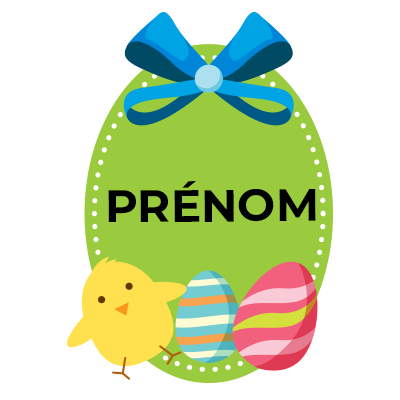 Oeuf de Pâques Motif-3, un accessoire adorable pour personnaliser les affaires de bébé sur bebe-prenom.com.