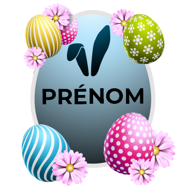 Oeuf de Pâques Motif-7, un accessoire coloré et joyeux pour les moments magiques de votre bébé. Disponible sur bebe-prenom.com.