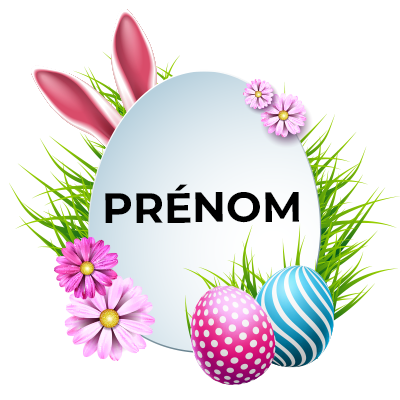 Oeuf de Pâques Motif-8, parfait pour personnaliser les accessoires de votre bébé. Disponibilité sur bebe-prenom.com.