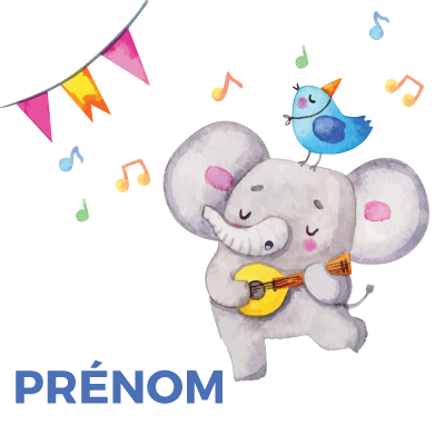 Éléphant Party, compagnon musical idéal pour votre bébé, parfait pour une touche festive dans la chambre.