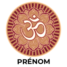Motif-1 de la tétine Om aum sanskrit, pour un style apaisant et unique pour votre bébé. Disponible sur bebe-prenom.com.