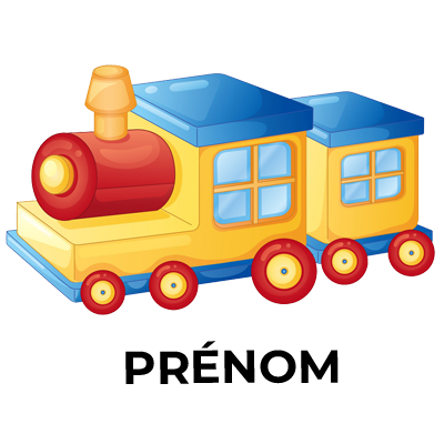 Jouet Train Motif-1 coloré et amusant, idéal pour stimuler l\'imagination des tout-petits. Disponible sur bebe-prenom.com.