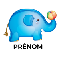 Jouet éléphant coloré et amusant pour éveiller votre bébé. Idéal pour des heures de jeux ! Disponible sur bebe-prenom.com.