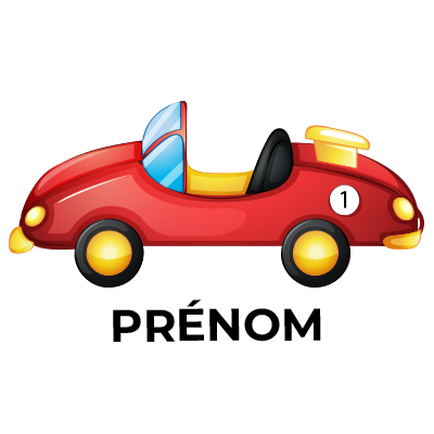 Jouet voiture de sport colorée, idéal pour amuser votre bébé pendant les moments de jeu. Disponible sur bebe-prenom.com