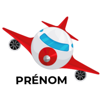 Jouet avion coloré pour bébé, idéal pour éveiller l\'imagination des petits aventuriers. Disponible sur bebe-prenom.com.