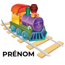Jouet train Version 2 coloré et fun, idéal pour stimuler l\'imagination de votre bébé. Disponible sur bebe-prenom.com.