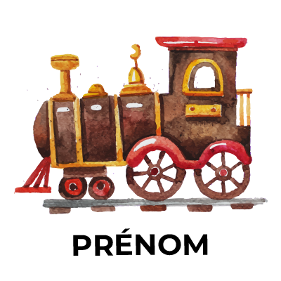 Peinture train, un joli décor pour la chambre de bébé, alliant douceur et charme. Disponible sur bebe-prenom.com.