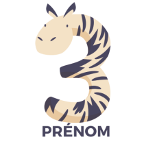 Décorez la fête avec ce design anniversaire \"Trois ans\" en style mignon, parfait pour les articles de bébé.