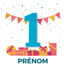 Un an anniversaire style 6, parfait pour célébrer le premier anniversaire de votre bébé avec nos articles adorables sur bebe-pre