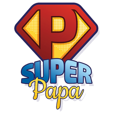 Logo Super PAPA, idéal pour les articles pour bébé comme tétines et bodys sur bebe-prenom.com.