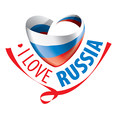 Logo \"I Love Russia\" pour vêtements et accessoires bébé, parfait pour afficher votre amour pour la culture russe.