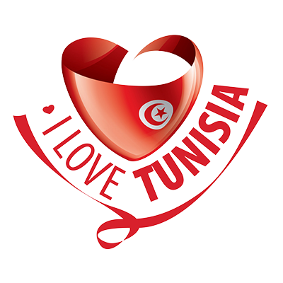 Logo I Love Tunisia, parfait pour les articles de bébé comme les tétines et bavoirs. Disponible sur bebe-prenom.com.
