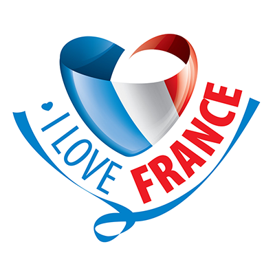 Design coloré \"I Love France\" pour accessoires de bébé, parfait pour exprimer son amour pour la France. Disponible sur bebe-pr